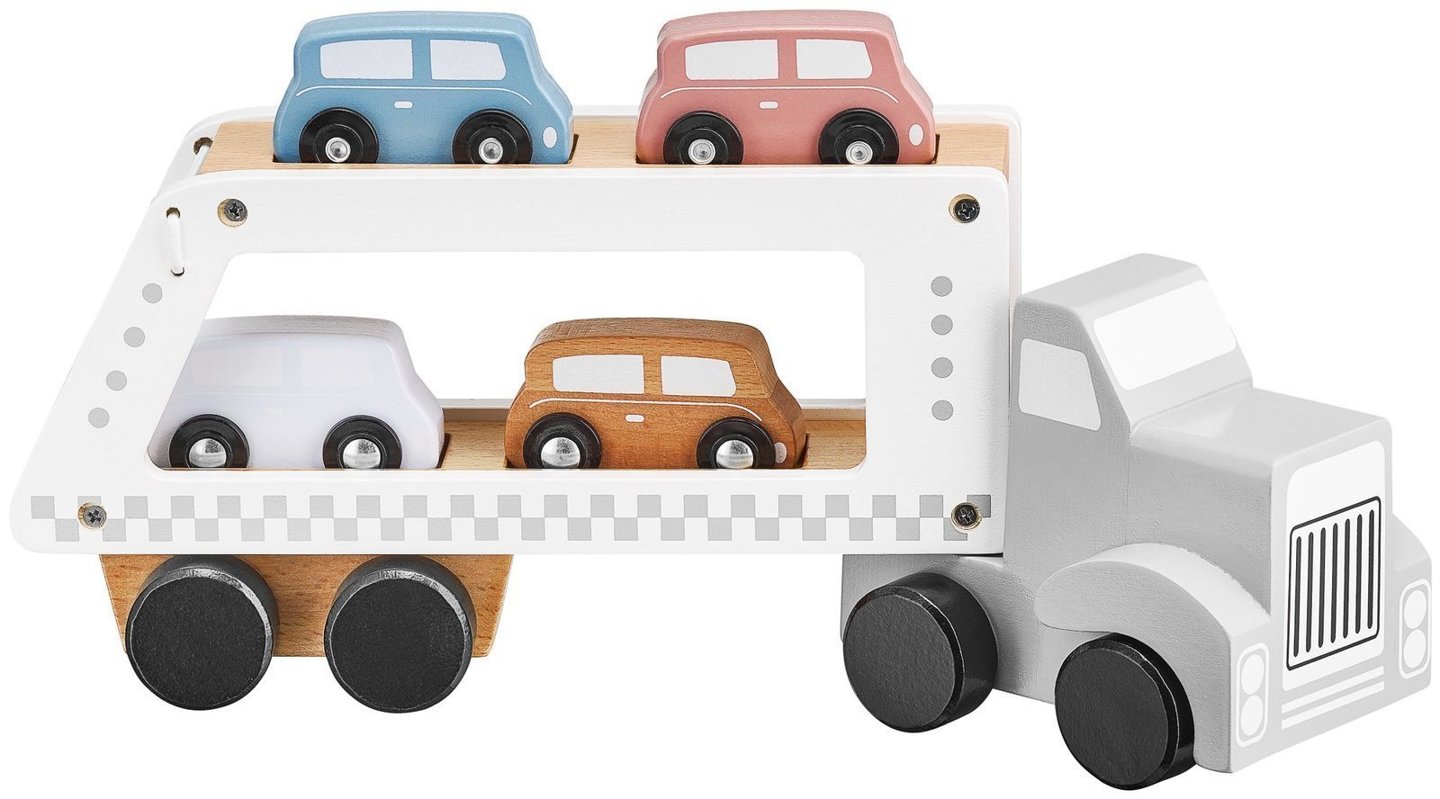 Wooden truck - trailer with 4 cars